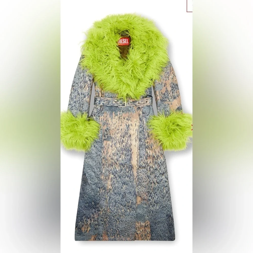 Diesel G-Roove Printed Trench Coat Size 38 or US 0-2  NWT